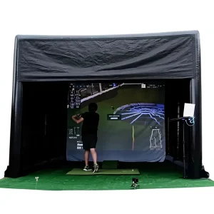 Inflatable Golf Simulator Cage Tent Professional Indoor Outdoor Golf Training Enclosure Projection Screen Air Pump Model 010