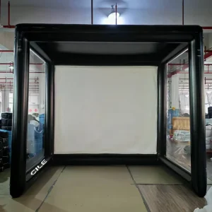 Inflatable Golf Simulator Enclosure 13x10FT Portable Indoor Outdoor Practice Hitting Cage 0.6mm PVC Waterproof Custom Size