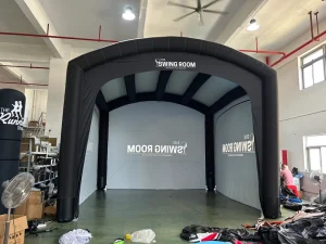 Inflatable Golf Simulator Enclosure Commercial Grade Waterproof 100% Polyester Projector Display Hitting Screen
