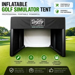 Inflatable Golf Simulator Tent Mobile Golf Practice Booth with Impact Screen Custom Size Logo for Events and Clubs