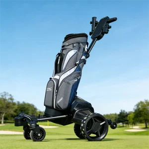 Intelligent Remote Control Golf Trolley Follow Me Foldable Lightweight Anti tip Electric Golf Push Cart