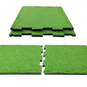 Interlocking Golf Trainer Durable Turf Non Slip Base Easy Storage for Indoor Outdoor Practice Training Aids