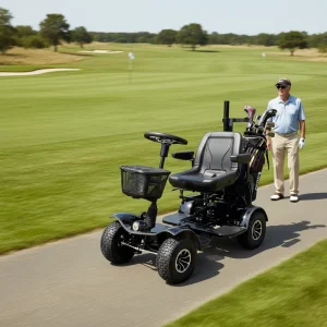 J08 1 Person Handicapped 1000W Motor Golf Cart Buggy With Curtis Controller Steel Frame 24v Lithium Rechargeable Battery
