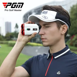 JQ015 Golf Laser Rangefinder Telescope Electronic Caddie Rechargeable Measures Long Distances 600 Yards White Red