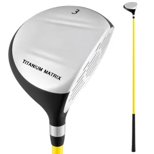 Junior 3 Fairway Wood Golf Club 165CC Aluminum Alloy Head Fiberglass Shaft Rubber Grip Lightweight Right Handed Practice
