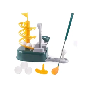 Junior Indoor Golf Complete Practice Set Putter Clubs Training Aids Kids Skills Development Ball Launcher Pitching Machine
