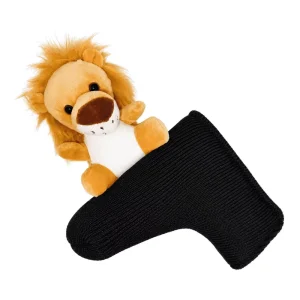 Knitted Tiger Putter Headcover Head Protector Soft Velvet Lining Durable Embroidery Waterproof Magnetic Closure Fit Golf Club