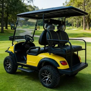 LED Warning Lights 4 Seats Electric Golf Trolley with 70 90km Range for Night Patrol
