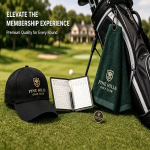 LINHON Custom Golf Club Membership Welcome Gift Box with Golf Cap Towel Scorecard Holder Ball Marker for VIP Member Program