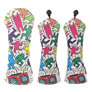 LONG Waterproof Pu Leather Lightweight Custom Fit Elastic Self Fixing Golf Professional Head Cover