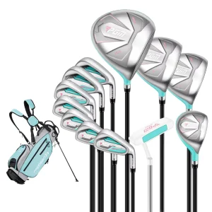 LTG051 OVERSEA Right Handed Beginner Women Golf Clubs Complete Set with Rubber Grip Portable Golf Stand Bag
