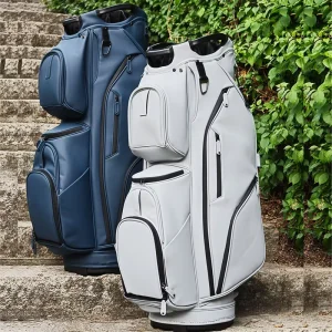 Large Capacity Leather Golf Cart Bag with Rain Hood