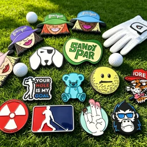 Gold Zink Legierung Golf Divot Magnetic Ball Marker Golf Bracelet Blank Necklace With Custom Design Wood moq 100