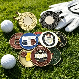 Leather Custom Metal Electric Assorted Golf Ball Marker Green Reader Personalised Golf Customizeable Magnetic