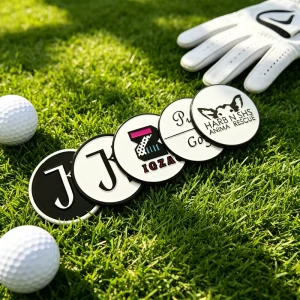 Leather Flower Power Magnetic Birdie Sublimation Blank Golf Ball Marker Blank Engraving With Coin Gold do diy