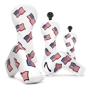 Leather Golf Club Headcover Set for Driver Fairway Hybrid Wood Iron Blade Putter and Mallet Putter