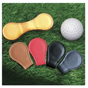 Leather Golf Hat Clip Ball Marker Holder with Strong Magnetic Attach to Your Pocket Edge Belt Clothes Gift Golf Accessories