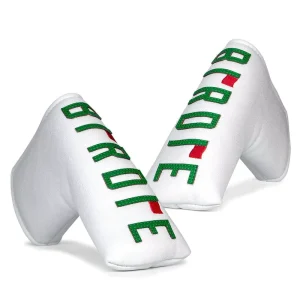 Leather Golf Headcovers Custom Logo Green Bridie Tag Magnet Golf Blade Putter Headcover