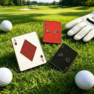 Four Leaf Clover Chinese Zodiac Casino Custom Poker Chip Blank White Magnetic Golf Ball Marker Line Drawing Tool Stainless Steel