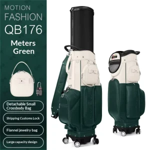 Leather Waterproof Hard Shell Telescopic Golf Bag with Customizable Logo Color and Size