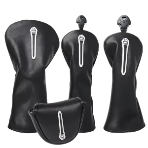 Leather and Silicone Logo Golf Club Cover Set for Wood and Driver