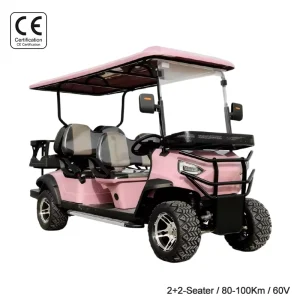 Lifted 6 Seater Electric Golf Cart with 60V Battery 90km Range 4+2 Layout for Sound System & Off Road Tires