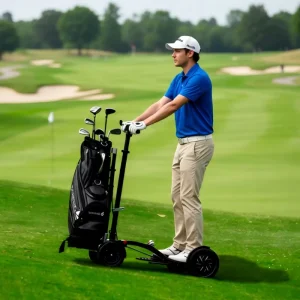 Light Weight Folding Aluminum Alloy Four Wheel Motor Power Mini Electric Golf Buggy Golf Trolley for Adult