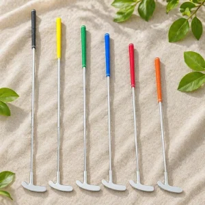 Lightweight 6 Length Double Sided Stainless Steel Mini Golf Club Putter for Children Teenagers and Junior Ambidextrous Training