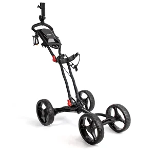 Lightweight Aluminum Ally Golf Trolley 4 Wheels Push Cart with Easy Fold & Storage for Golfers