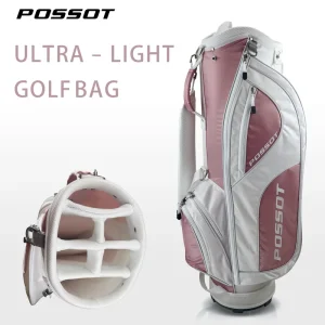 Lightweight Durable Polyester Golf Bucket Bag Pink and White