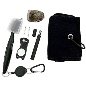 Lightweight Golf Accessories Gift Set Golf Towel Golf Club Brush with Cleaner Sharpener
