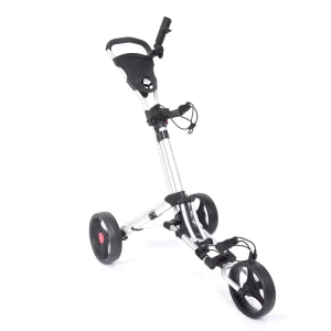 Lightweight Iron Material 3 Wheel Golf Push Pull Trolley Convenient and Easy to Move Golf Caddie