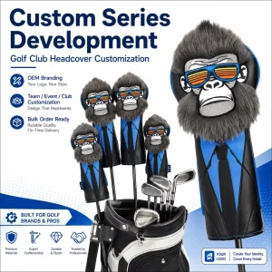 Lightweight Magnetic Closure PU Leather Golf Driver Headcover Water Resistant Minimalist Design Custom Logo Club Protector