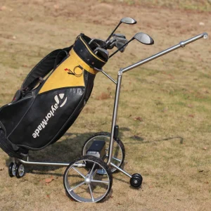 Lightweight Mini Folding Electric Trolley Stainless Steel Auto Following Golf Scooter Bag Cart Lithium Battery Remote Control