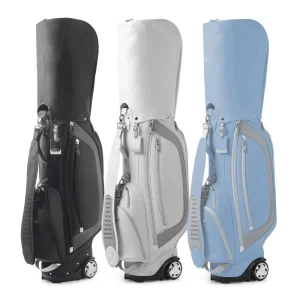 Lightweight PU Golf Stand Bag, Waterproof, 7-Way Full-Length Dividers, 5 Zippered Pockets, Auto-Adjustable Dual Straps