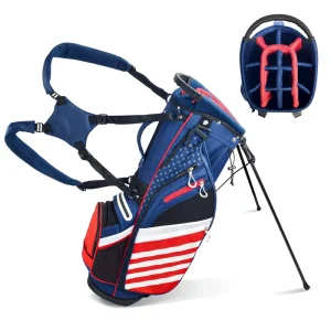 Lightweight Softback Golf Stand Bag 20 35L with 14 Way Dividers Waterproof Zippers Stable Stand for Golf Clubs and Accessories