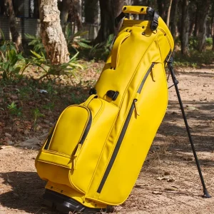 Lightweight Waterproof PU Leather Golf Stand Bag, Large Capacity, Removable Pocket, Custom Logo