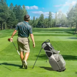 Lightweight Waterproof Polyester Golf Rack Bag with 4 Way Top Divider 8 Storage Bags Double Shoulder Straps Unisex