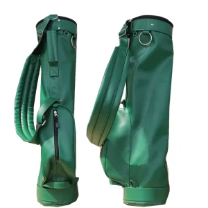 Lightweight Waterproof Vintage Leather Stand Carry Golf Bag with Side Pockets