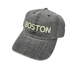 Linen Baseball Cap Breathable Summer Hat Vintage Chenille Embroidery Logo Boston Applique Logo Soft Casual Sun Cap for Men Women
