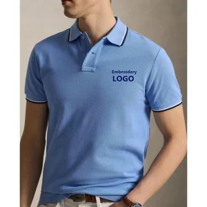 Little Pattern Polos Embroidered Summer Golf T-Shirt for Men 100% Cotton Casual Short-Sleeved Polo Shirt
