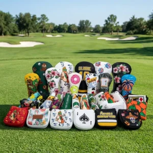 Long Lasting Durable Golf Headcover Custom PU Leather Golf Putter Head Cover Personalized Printed Pattern Golf Wood Head Cover