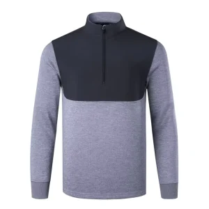 Long Sleeve Golf Clothing Apparel Solid Pattern 1/4 Zip Fleece Pullover with Wicking & Screen Printing Logo for Autumn Season