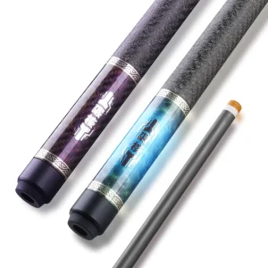 Low Deflection Carbon Fiber Pool Cue Stick Full Semi-Maple Core Sanded Texture Handle Threaded Rubber Base