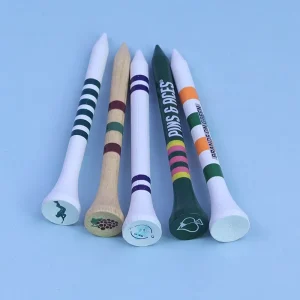 Low MOQ Custom Logo High Quality Wood Bamboo Golf Tees With Printed Logo New Design Golf Accessories