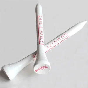 Low MOQ Custom Logo White Painted Wooden Golf Tee Bamboo Golf Tees Custom