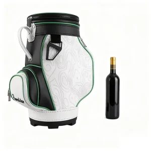 Low MOQ Den Caddy Den Caddie Bottle Wine Bag Waterproof PU Mini Golf Accessories White and Green Hand Carrying OEM Golf Bag