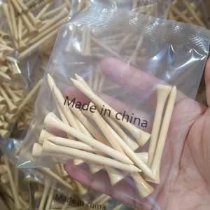 Low MOQ Durable Natural Bamboo Golf Tees Natural Color 70mm with Long-Lasting Color & Factory Direct Price