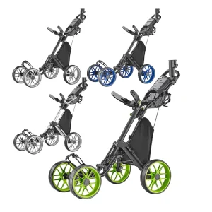 Low MOQ Foldable Hand Design Golf Trolley Cart 4 Wheels Golf Push Cart Trolley With Umbrella Holder