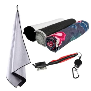 Low MOQ Golf Accessories Print Embroidery Custom Design 40*60 cm Golf Club Waffle Towel
